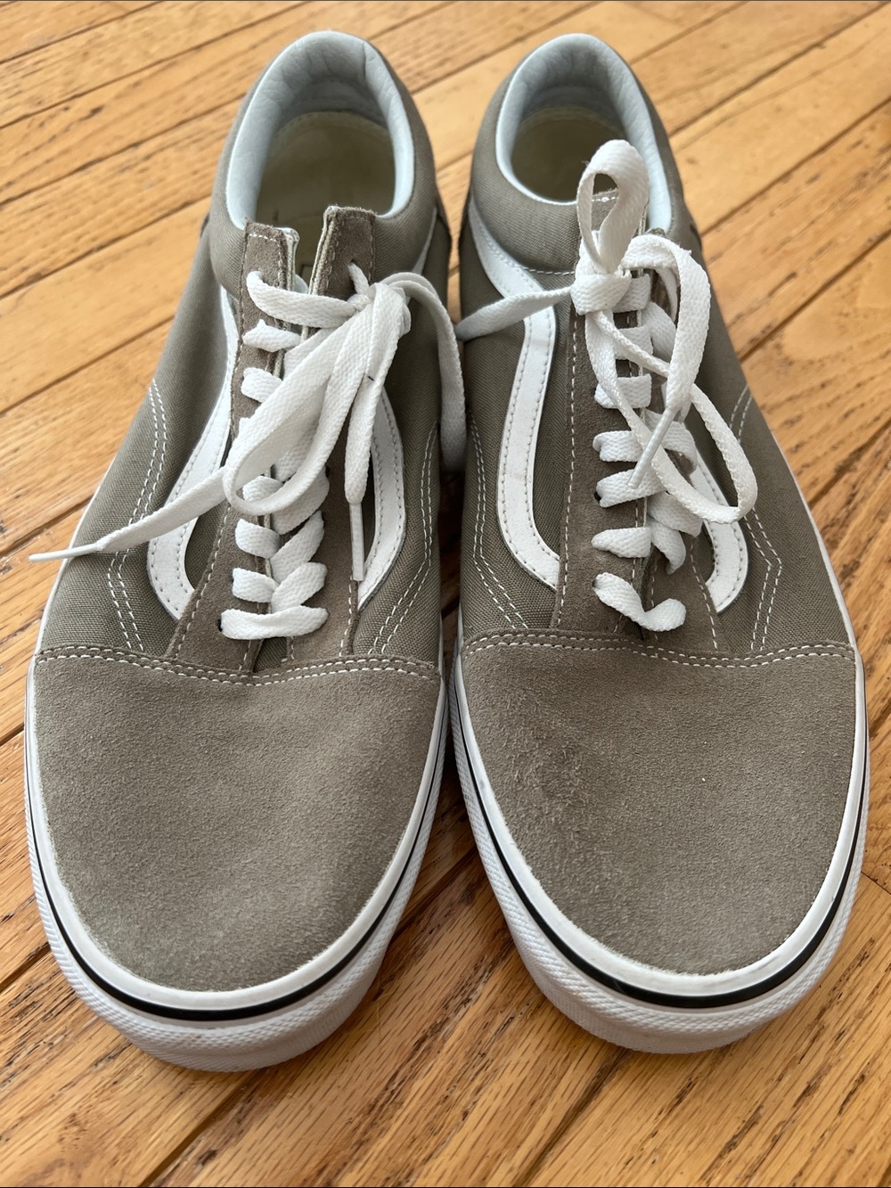 Vans Old Skool Suede Sneakers in Taupe and White